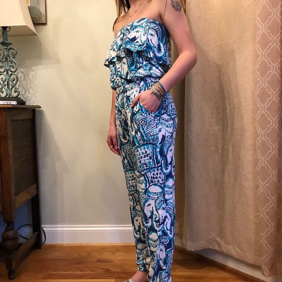 Lilly Pulitzer Ailsie  “Keep on Trunkin” Fits Sz 2-6 romper jumpsuit - Picture 2 of 5